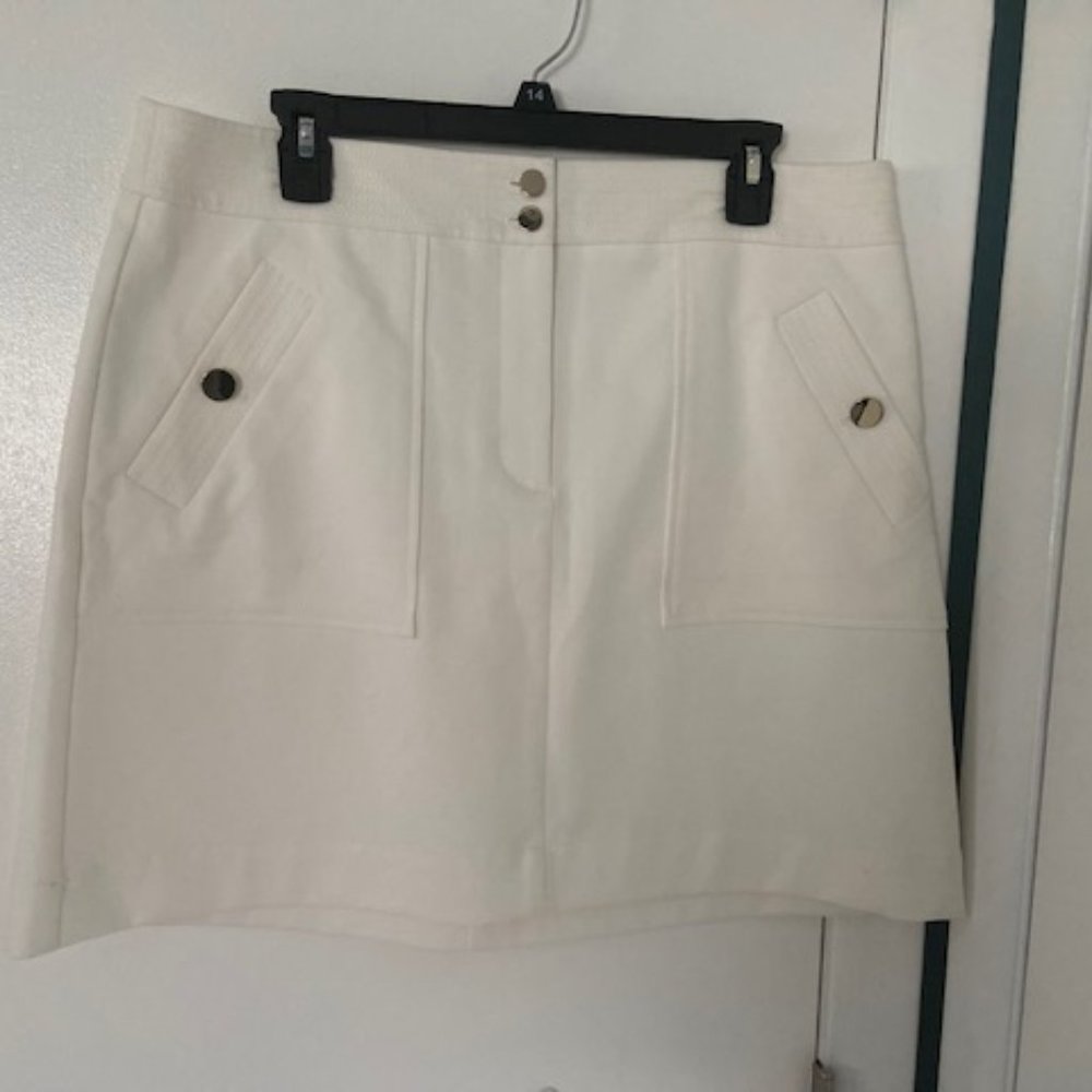 Loft White Skirt